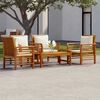 vidaXL 5 Piece Garden Lounge Set with Cushions Solid Wood Acacia