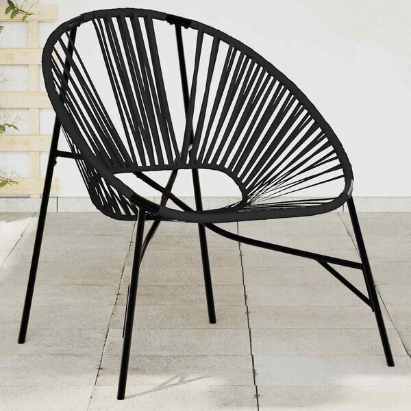 vidaXL Garden Egg Chair Black Poly Rattan