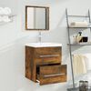 vidaXL Sink Cabinet with Built-in Basin Smoked Oak Engineered Wood