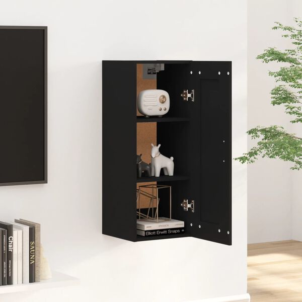 vidaXL Hanging Cabinet Black 35x34x90 cm Engineered Wood