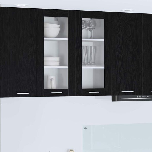 vidaXL Hanging Cabinet Black Oak 40 x 31 x 80 cm Engineered Wood