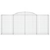 vidaXL Arched Gabion Baskets 7 pcs 300x50x120/140 cm Galvanised Iron