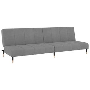 vidaXL 2-Seater Sofa Bed Light Grey Velvet