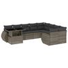 vidaXL 10 Piece Garden Sofa Set with Cushions Grey Poly Rattan