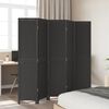 vidaXL Room Divider&nbsp;5 Panels Black Solid Wood Paulownia