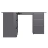 vidaXL Corner Desk High Gloss Grey 145x100x76 cm Engineered Wood