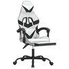 vidaXL Swivel Gaming Chair with Footrest White&Black Faux Leather