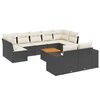 vidaXL 10 Piece Garden Sofa Set with Cushions Black Poly Rattan