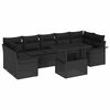 vidaXL Garden Sofa Set 8 pcs Black [Synthetic]: Poly Rattan
