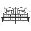 vidaXL Metal Bed Frame without Mattress with Footboard Black 180x200cm