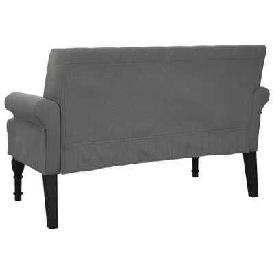 vidaXL Bench with Backrest Dark Grey 120x62x75.5 cm Fabric