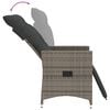 vidaXL 3 Piece Bistro Set with Cushions Grey Poly Rattan