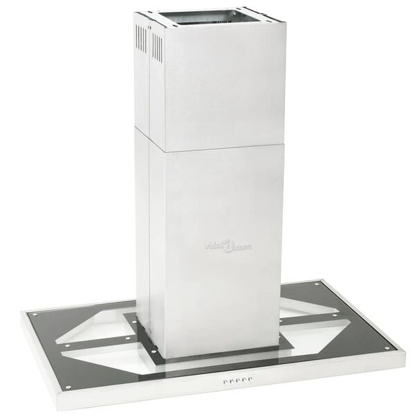 vidaXL Island Range Hood 90 cm Stainless Steel 756 m&sup3;/h LED