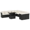 vidaXL 11 Piece Garden Sofa Set with Cushions Black Poly Rattan