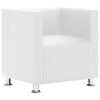 vidaXL Cube Armchair White Faux Leather