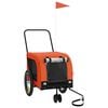 vidaXL Pet Bike Trailer Orange and Black Oxford Fabric and Iron