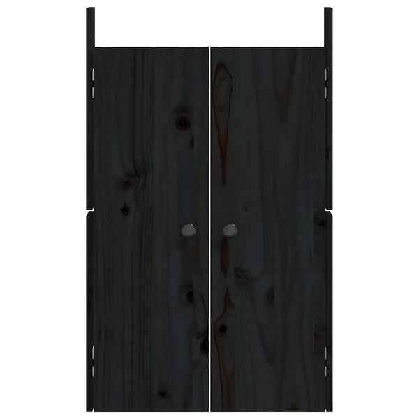 vidaXL Outdoor Kitchen Doors Black 50x9x82 cm Solid Wood Pine