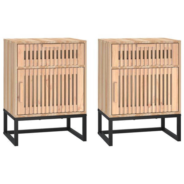 vidaXL Bedside Cabinets 2 pcs 40x30x55.5 cm Engineered Wood&Iron