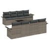 vidaXL Garden Sofa Set 9 pcs Grey Poly Rattan and Steel and Glass