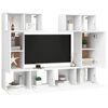 vidaXL 6 Piece TV Cabinet Set White Engineered Wood