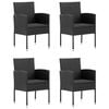 vidaXL 5 Piece Garden Dining Set Black