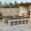 vidaXL 11 Piece Garden Dining Set with Cushions Light Grey Poly Rattan