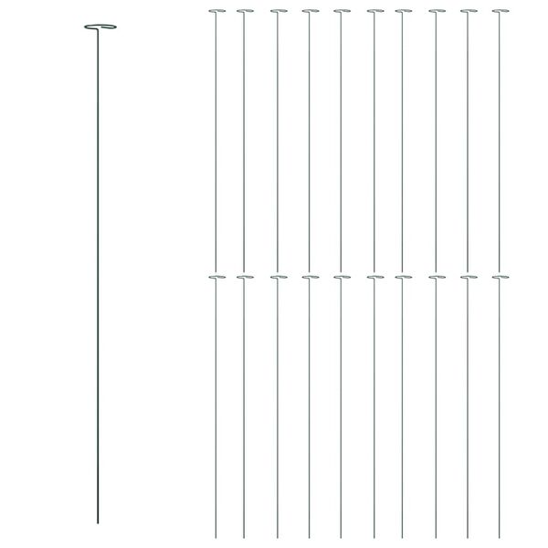 vidaXL Garden Plant Stakes 20 pcs Dark Green 91 cm Steel