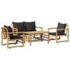 vidaXL 4 Piece Garden Lounge Set with Cushions Bamboo
