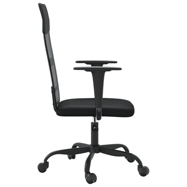 vidaXL Office Chair Height Adjustable Black Mesh Fabric and Faux Leather