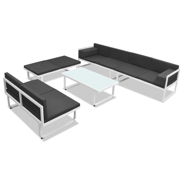 vidaXL 5 Piece Garden Lounge Set Textilene Aluminium Black