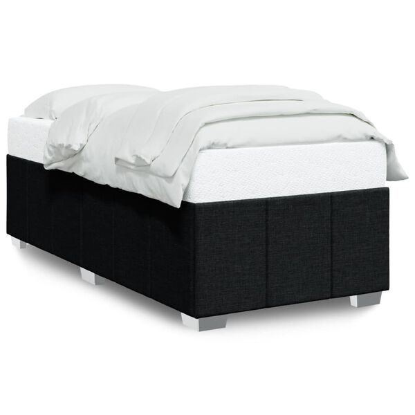 vidaXL Bed Frame without Mattress Black 90x190 cm Single Fabric