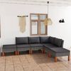 vidaXL 6 Piece Garden Lounge Set with Cushions Poly Rattan Grey