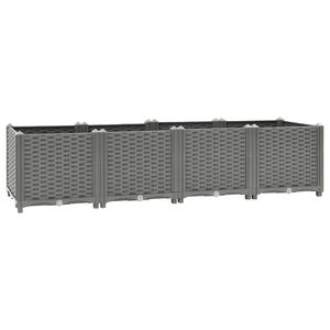 vidaXL Raised Bed Light Grey 160x40x38 cm Polypropylene