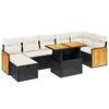 vidaXL 8 Piece Garden Sofa Set with Cushions Black Poly Rattan