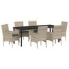 vidaXL Garden Dining Set 7 pcs Light Grey Poly Rattan