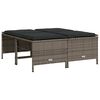 vidaXL Garden Stools with Cushions 4 pcs Grey Poly Rattan