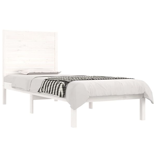 vidaXL Bed Frame without Mattress White 90x190 cm Single Solid Wood
