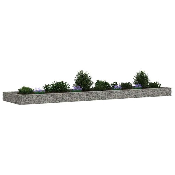 vidaXL Gabion Raised Bed Galvanised Steel 400x100x20 cm