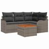 vidaXL Garden Sofa Set with Cushion 5 pcs Grey Poly Rattan