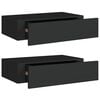 vidaXL Wall-mounted Drawer Shelves 2 pcs Black 40x23.5x10cm MDF