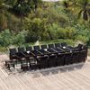 vidaXL 21 Piece Garden Dining Set with Cushions Black Poly Rattan