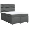 vidaXL Box Spring Bed with Mattress Dark Grey Double Fabric