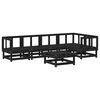 vidaXL 6 Piece Garden Lounge Set with Cushions Black Solid Wood