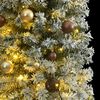 vidaXL Slim Christmas Tree 300 LEDs & Ball Set & Flocked Snow 300 cm