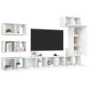 vidaXL 8 Piece TV Cabinet Set White Engineered Wood