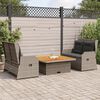 vidaXL 3 Piece Garden Lounge Set with Cushions Grey Poly Rattan