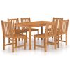 vidaXL 7 Piece Garden Dining Set 140x80 cm Solid Teak Wood