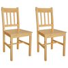 vidaXL Dining Chair | Set of 2 | Natural | Pine wood | Standard | Ergonomic