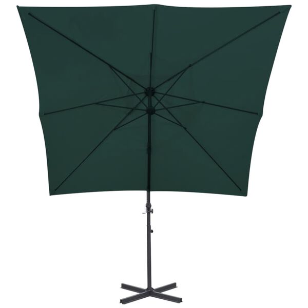 vidaXL Cantilever Umbrella 2.5x2.5 m Square Aluminium Green