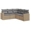 vidaXL 5 Piece Garden Sofa Set with Cushions Beige Poly Rattan